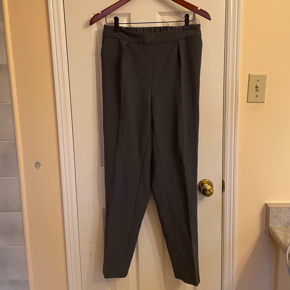 Grey straight leg dress pants
